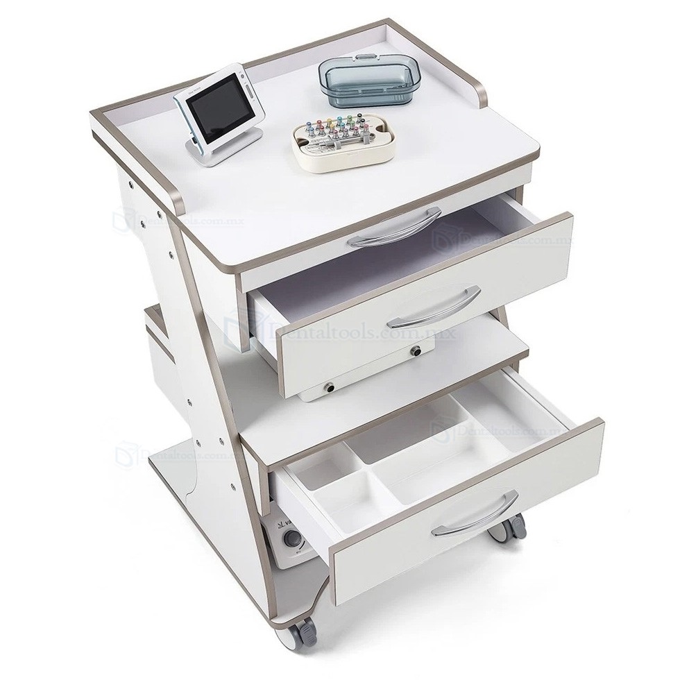 Dentech G06 Carro Dental M&oacute;vil con Gabinete de Almacenamiento, Bandeja para Instrumental y Doble Caj&oacute;n